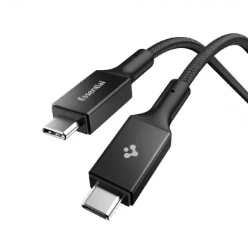 SPIGEN EB24015CC Essential USB-C to USB-C kabelis 240W 150cm Melns