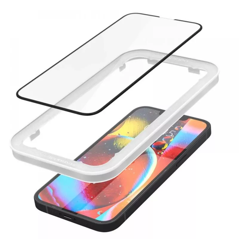 Spigen AlignMaster Glass Full Coverage Screen Protector for Apple iPhone 13/13 Pro/14/16E/17E Black (2-Pack)