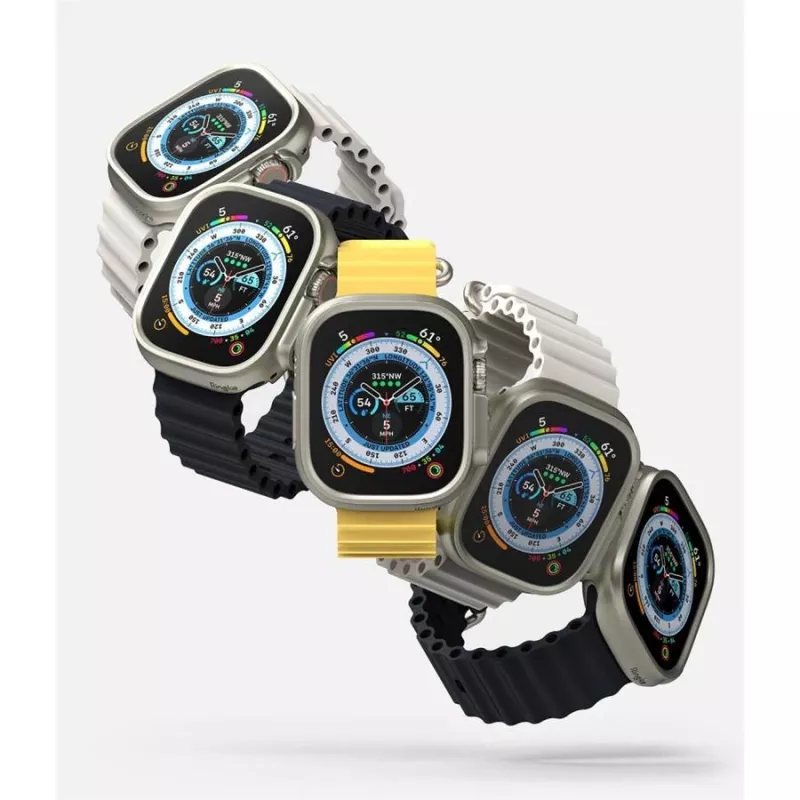 Ringke Slim 2-Pack Apple Watch Ultra (49 mm) Clear & Titanium Grey