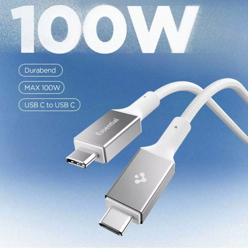 Spigen Essential USB-C to USB-C Cable 100W 1m White