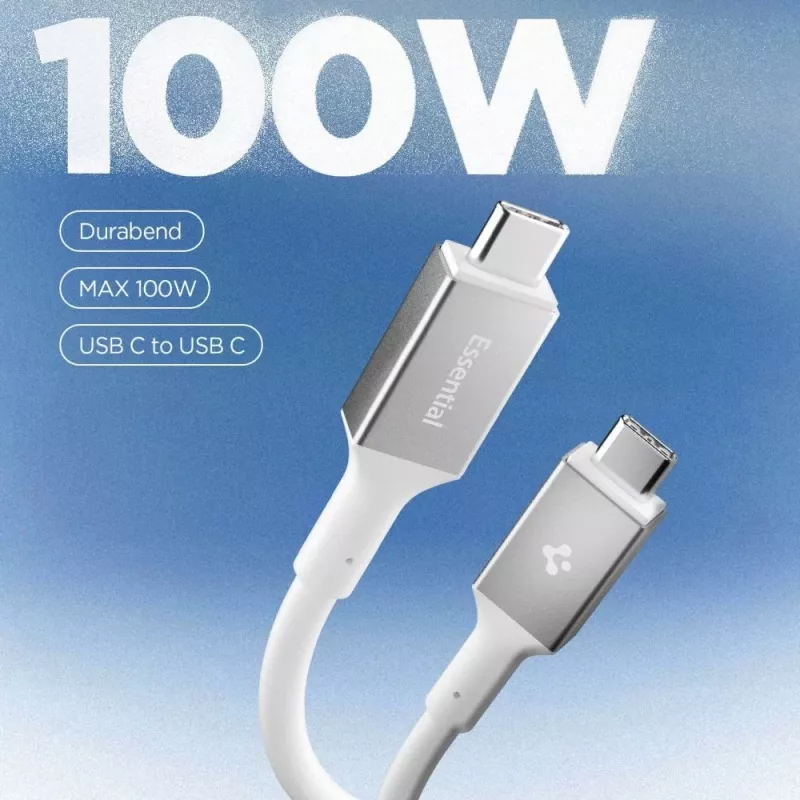 SPIGEN EB10020CC Essential USB-C to USB-C kabelis 100W 2m Balts