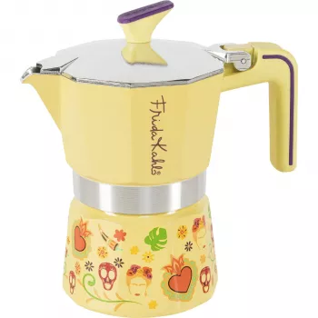 Pedrini 3TZ Frida Kahlo Stovetop Espresso Maker, Yellow (02CF161)