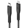 ENERGEA Flow USB-C to Lightning kabelis 1.5m Melns 60W 3A PD Ātrā uzlāde MFi Sertificēts