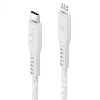 ENERGEA Flow USB-C to Lightning Cable 1.5m White 60W 3A PD Fast Charge MFi