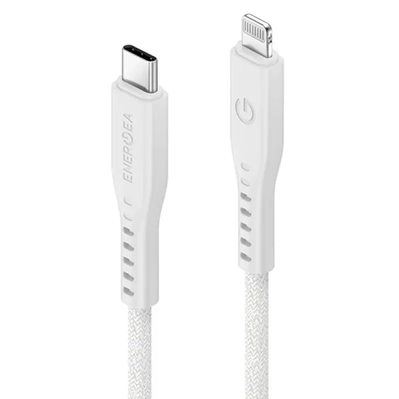 ENERGEA Flow USB-C to Lightning Cable 1.5m White 60W 3A PD Fast Charge MFi