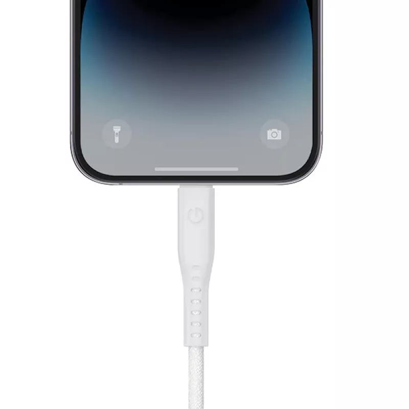 ENERGEA Flow USB-C to Lightning Cable 1.5m White 60W 3A PD Fast Charge MFi