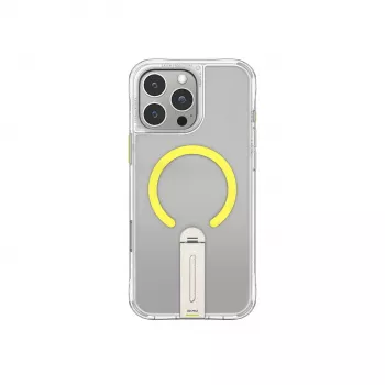 SKINARMA Helix Case for iPhone 16 Pro Max Magnetic Charging 360 Rotating Stand Transparent