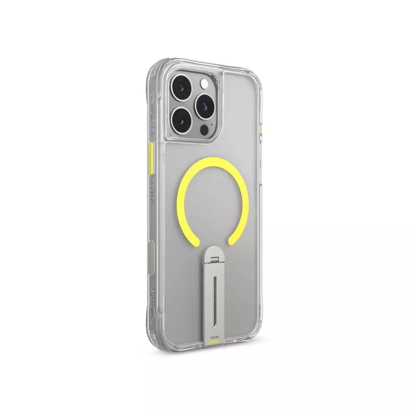 SKINARMA Helix Case for iPhone 16 Pro Max Magnetic Charging 360 Rotating Stand Transparent
