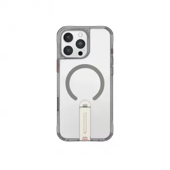 Skinarma Helix Maciņš iPhone 16 Pro Max ar magnētisko uzlādi un 360° grozāmu statīvu, titāna krāsā