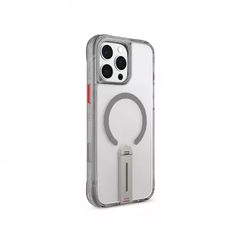 Skinarma Helix Maciņš iPhone 16 Pro Max ar magnētisko uzlādi un 360° grozāmu statīvu, titāna krāsā
