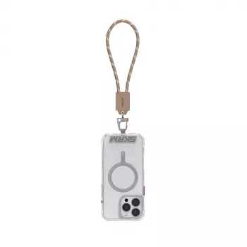 Skinarma Dyno Ve 2-in-1 USB-C to USB-C Wrist Lanyard Cable, 25 cm, Beige