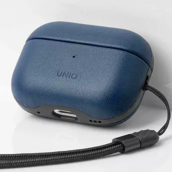 UNIQ Terra Maciņš AirPods Pro 2. paaudzei (2022/2023) Īsta Āda - Space Blue