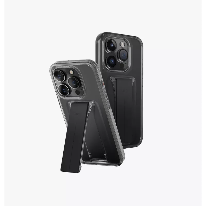 UNIQ Heldro Mount with Stand Case iPhone 15 Pro 6.1 inch Lucent Clear