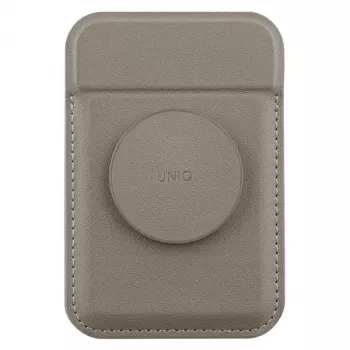 UNIQ Flixa Magnetic Card Wallet with Kickstand Flint Grey MagSafe