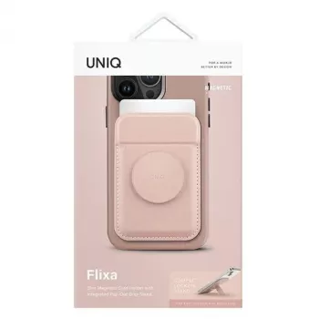 UNIQ Flixa Magnetic Card Wallet with Kickstand Blush Pink MagSafe
