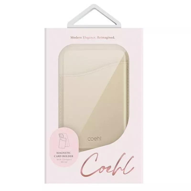 UNIQ Coehl Esme Magnetic Wallet with Mirror and Kickstand Cream