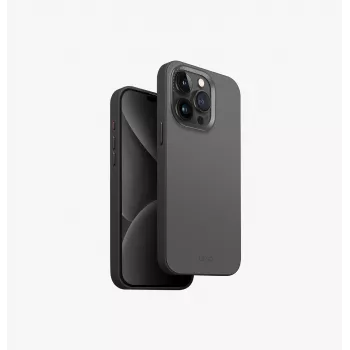 UNIQ Lyden DS MagClick uzlādes maciņš iPhone 15 Pro Max 6.7 collu Charcoal Grey-Black