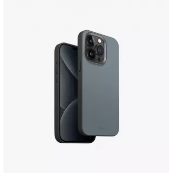 UNIQ Lyden DS MagClick uzlādes maciņš iPhone 15 Pro Max 6.7 collu Charcoal Grey-Black