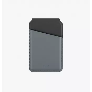 UNIQ Lyden DS Magnētiskais maks ar RFID un telefona statīvs Kanārijdzeltenā / Flint Grey