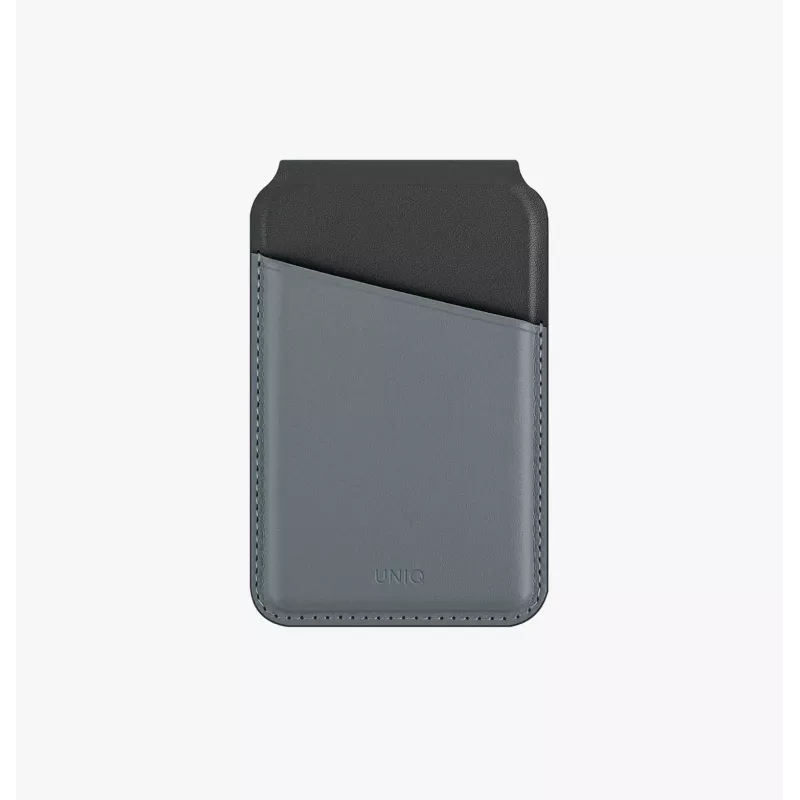 UNIQ Lyden DS Magnetic Wallet Stand with RFID Protection for MagSafe, Charcoal Grey-Black
