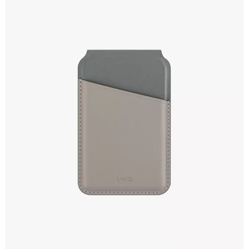 UNIQ Lyden DS Magnetic Wallet Stand with RFID Protection for MagSafe, Charcoal Grey-Black