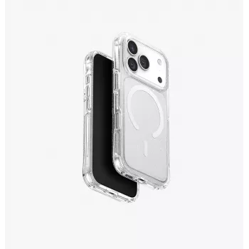 UNIQ LifePro Xtreme MagClick uzlādes apvalks iPhone 17 Pro, caurspīdīgs/ar spīdumiem