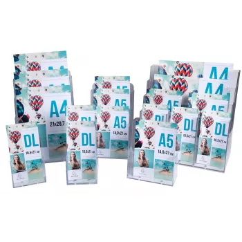 Exacompta A4 galda bukletu statīvs ar 1 kabatu, polistirols, caurspīdīgs, 85 x 235 x 247 mm (74058D)