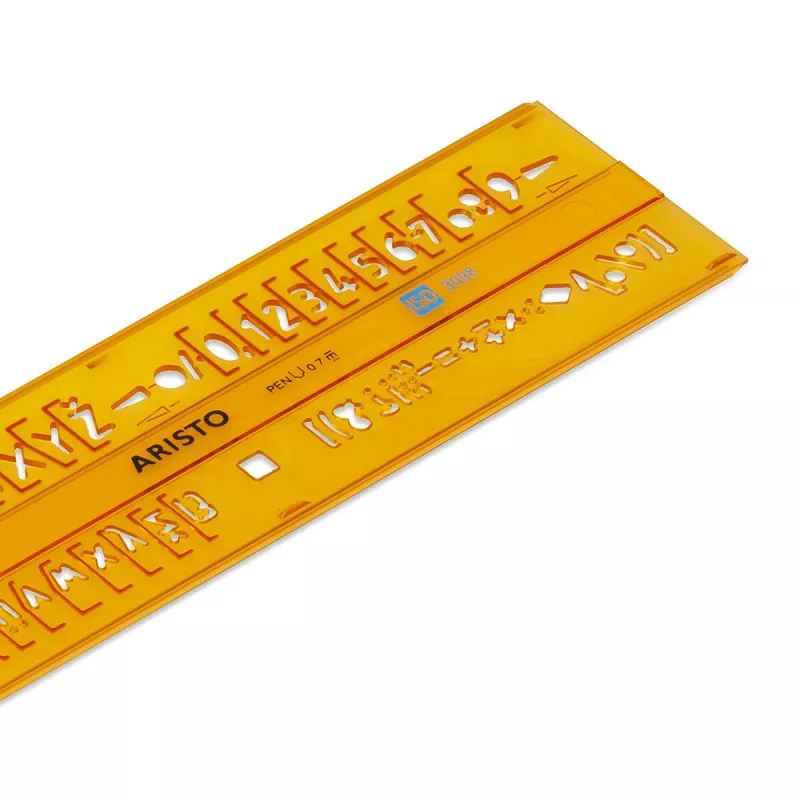 ARISTO burtu šablons, taisns 7 mm, ISO 3098-1 / DIN 6776, B tips, H profils (AR5301/7)