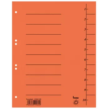 Bene 100 Divider Sheets Orange