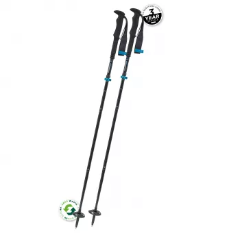 Komperdell FX L Carb Vario Approach Compact saliekamās trekinga nūjas, 4 daļu alumīnijs 7075-T6 un oglekļa šķiedra, FX Lite salikšanas mehānisms, Powerlock 3.0