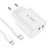 TECH-PROTECT C35W 2-Port Network Charger PD 35W + Lightning Cable White