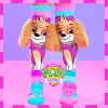 MADMIA Paw Patrol Skye Bērnu Ceļgalu Zeķes ar 3D Plīša Ausīm - Rozā/Zila/Balta