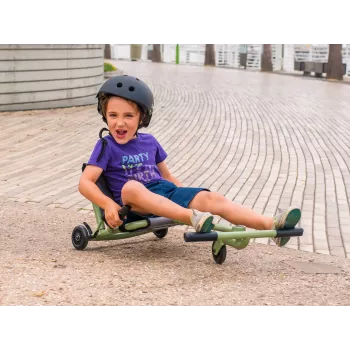 EzyRoller Classic Foot-Powered Go Kart for Kids 3-12 Years, Black