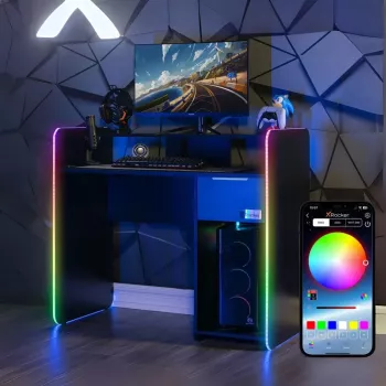 X Rocker 2023269 spēļu galds ar LED, melns