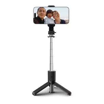 Tech-Protect L02S Selfie Stick Tripod ar Bluetooth tālvadību, Melns