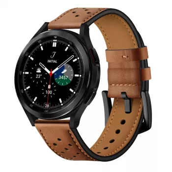 TECH-PROTECT Ādas Siksniņa Samsung Galaxy Watch 4 / 5 / 5 Pro (40 / 42 / 44 / 45 / 46 mm) Brūna
