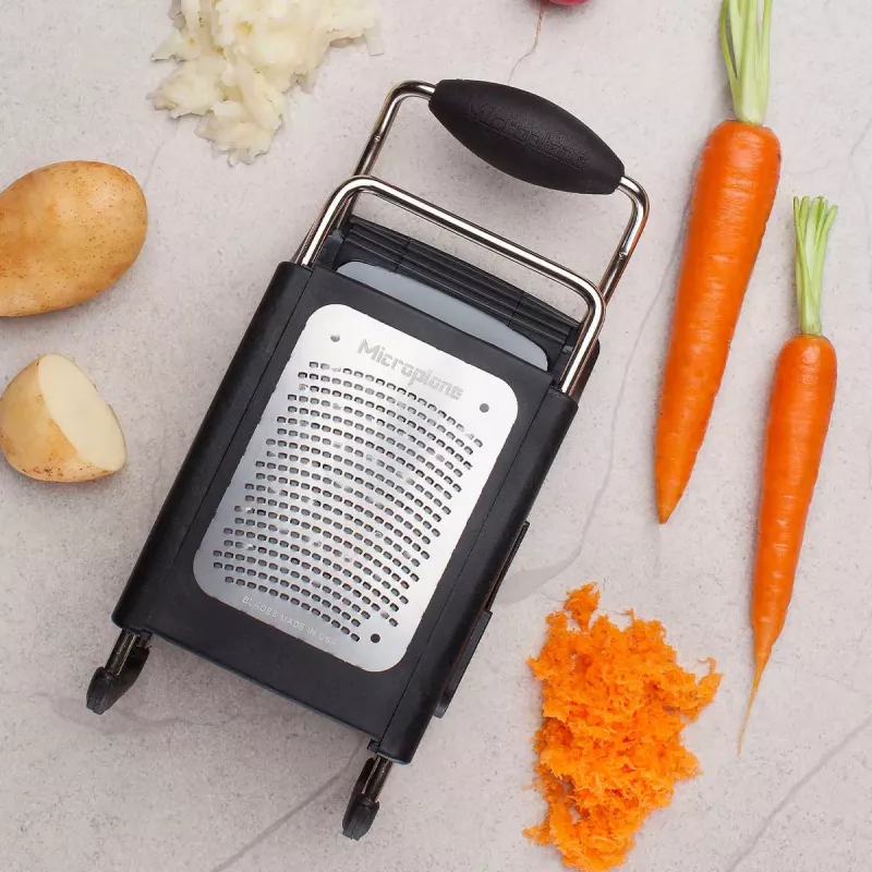 Microplane 4-Sided Box Grater Fine/Extra Coarse/Ribbon/Slicer Black