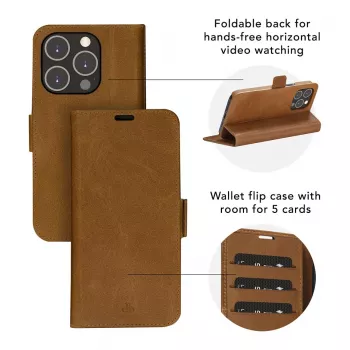 dbramante1928 Copenhagen Flip Case Samsung Galaxy A54 - Pilngraudu Āda - Gaiši Brūns