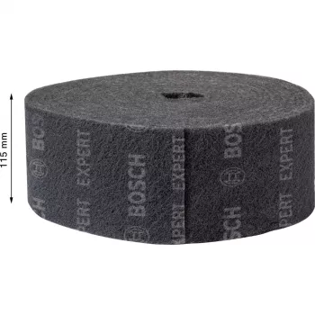 Bosch Expert N880 Ultra-Fine S Non-Woven Abrasive Roll, 115mm x 10m, Grey, for Hand Sanding