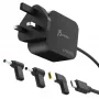 J5CREATE 67W GaN PD USB-C Mini Charger ar 3 DC savienotāju veidiem