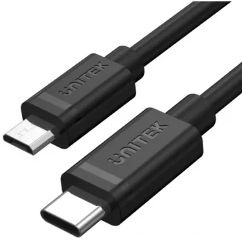 UNITEK USB-C to Micro USB kabelis 1m Melns Y-C473BK