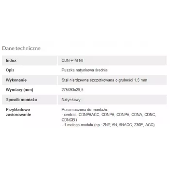 ACO CDN-P-M NT Virsmas montāžas rāmis ar nojumi CDNP5/6, CDNC/B, CDNA paneļiem