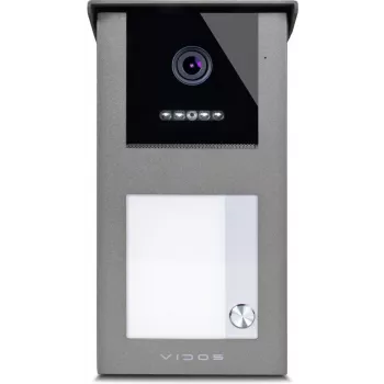 VIDOS IPX S101-1 āra paneļa komplekts ar RFID lasītāju, 2MP kameru, PoE, melns