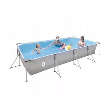AVENLI 394x207x80 cm Taisnstūra tērauda karkasa baseins ar filtru sūkni, kāpnēm, pārsegu un pamatnes plēvi