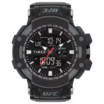 TIMEX vīriešu digitālais pulkstenis TW5M51800 53mm sveķu korpuss melna sveķu siksniņa pelēks ciparnīca INDIGLO naktsgaisma 100m ūdensizturība