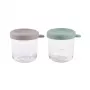 BEABA Stikla burciņu komplekts ar vāciņiem 2 x 250 ml Sage Green/Gazelle