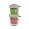BEABA Stikla burciņu komplekts ar vāciņiem 2 x 250 ml Sage Green/Gazelle