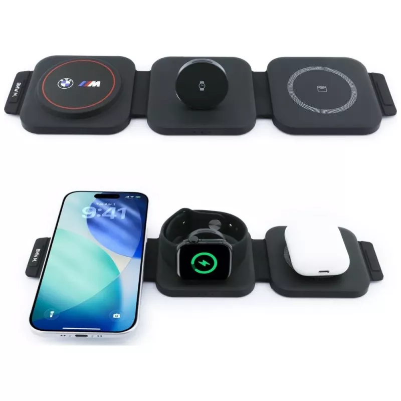 BMW M 3-in-1 Qi2 Wireless Charging Station 15W Red