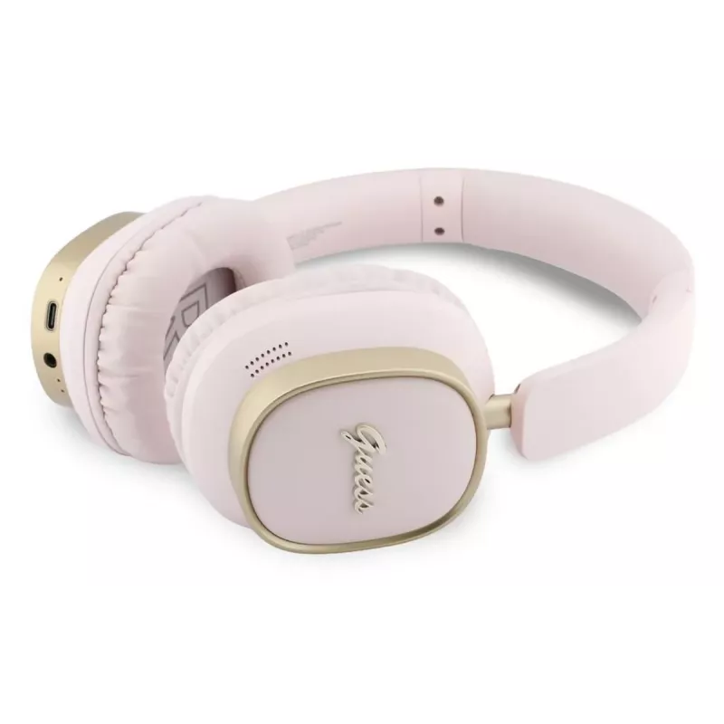 Guess Bluetooth Over-Ear Headphones ENCRectangle Metal Script Pink