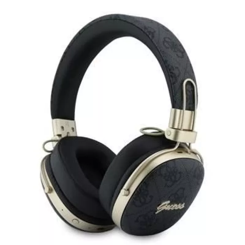 Guess Over-Ear Bluetooth austiņas ar ENC, Metal 4G Script Logo, Melnas